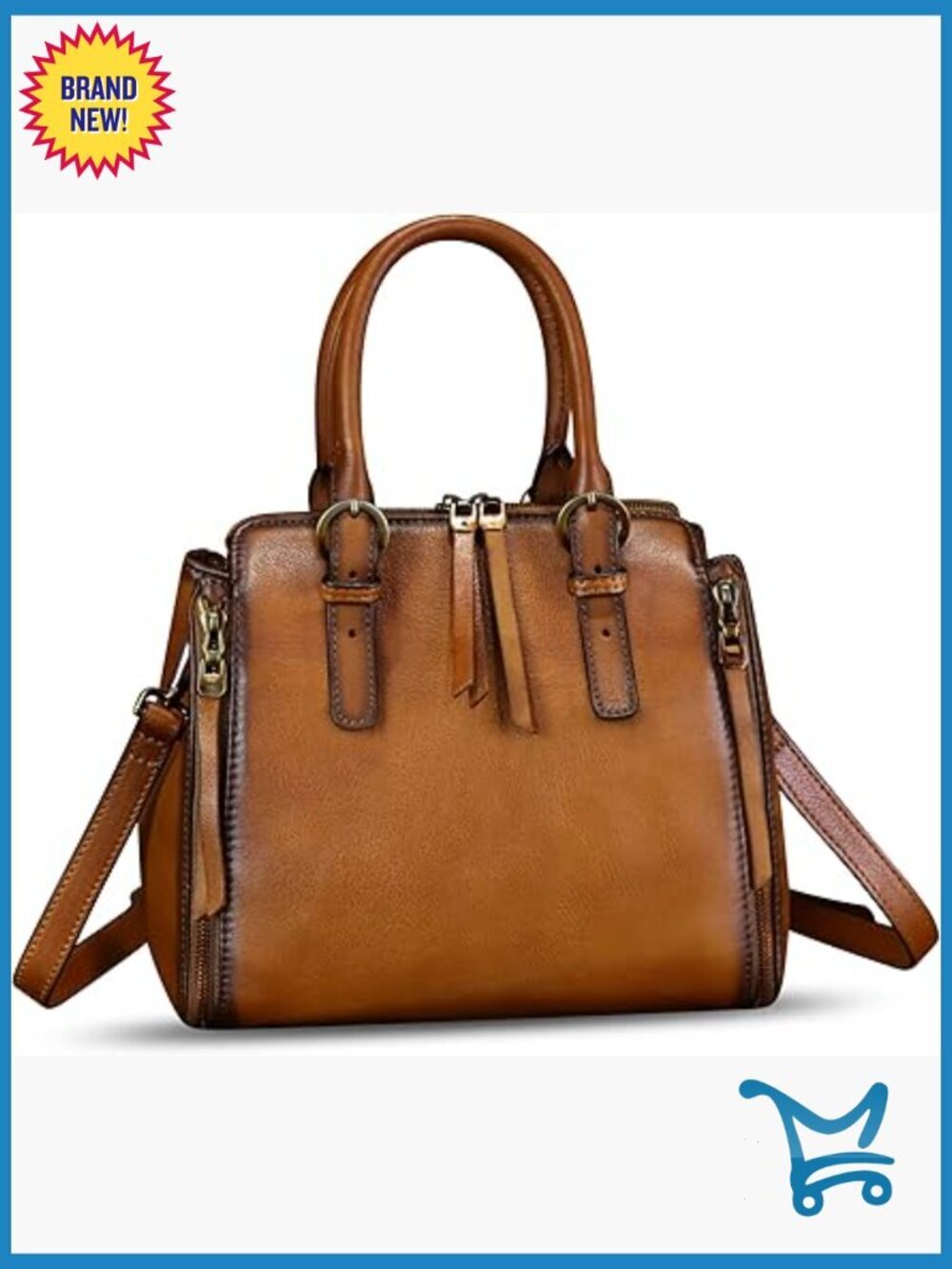 Genuine Leather Satchel Crossbody Shoulder Bag Top Handle Purse